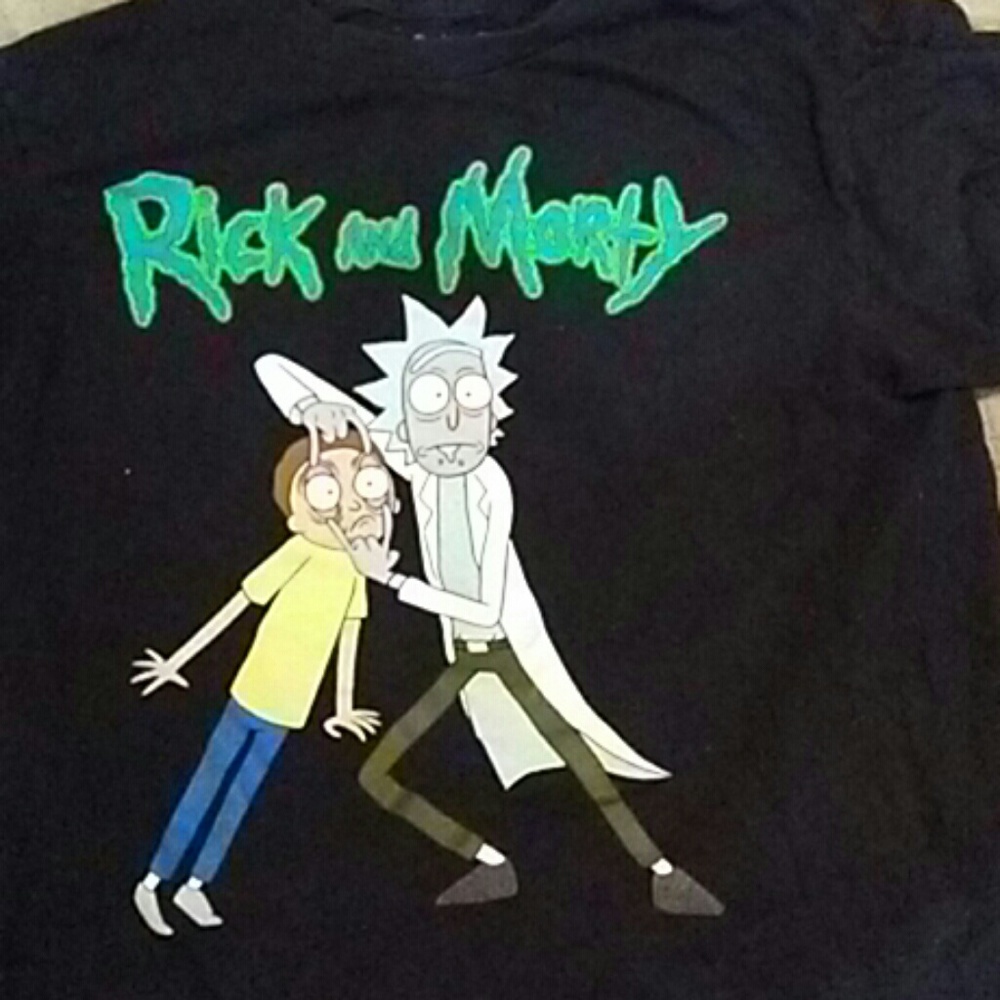 Black rick and morty t shirt